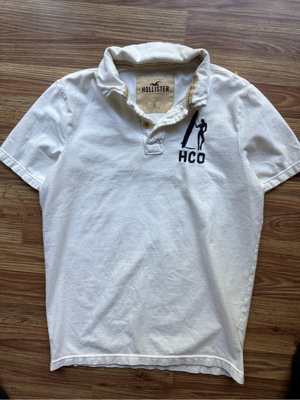 Vintage Hollister Men's White HCO Polo Shirt